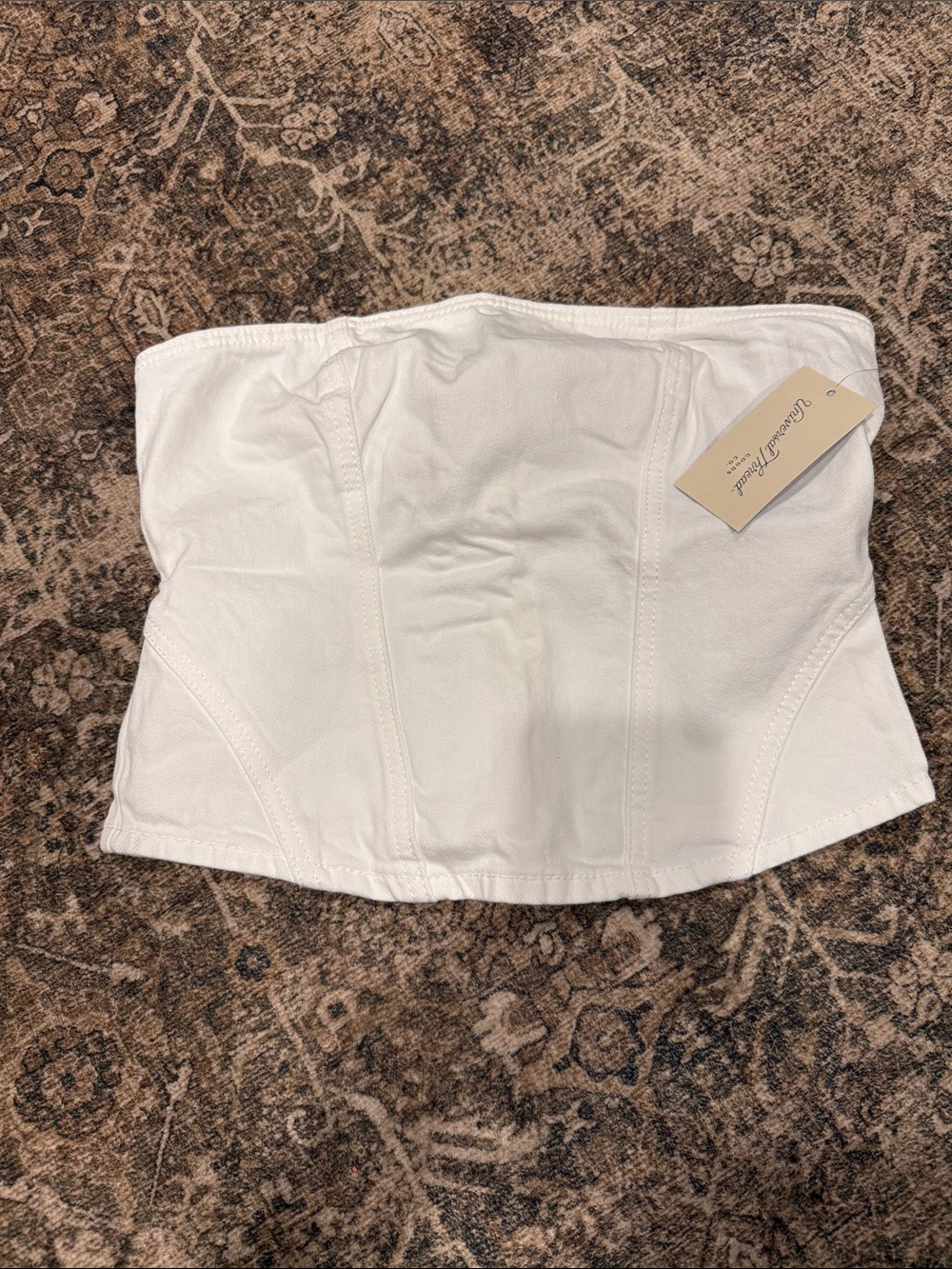 Universal Thread White Strapless Corset Crop Top size 6 new